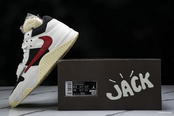 TR FZ8117-101 Travis Jack Jordan Jumpman Red University x Scott 0731